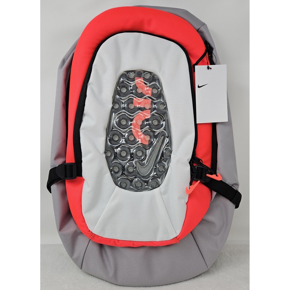 Nike Air Max Men's Bubble Backpack Gray/Red/Black, 15" Laptop School Bag, NWT